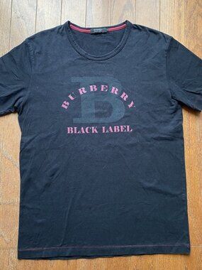 Burberry Black Label Spellout Tee Black Mens Medium